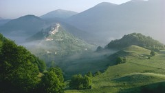 Dawn Italy mist national park Villages