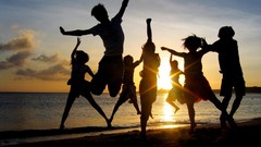 Dawn silhouettes Beaches