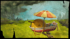 Day title card high rainy Sans daydream