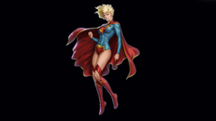 dc comics artwork supergirl superheroines black background Women