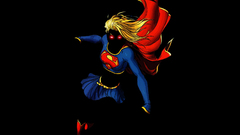 dc comics supergirl superheroines Minimalism black background