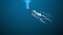 Dead blood Whales Sharks artwork fantasy art