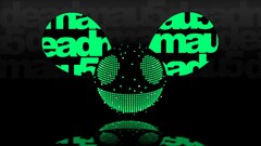deadmau5 digital art Green Music neon reflection Typography