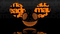 deadmau5 digital art orange Music neon Simple Background