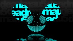 deadmau5 digital art Turquoise Typography dots black Music neon
