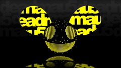 deadmau5 digital art yellow Music neon Simple Background