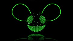 deadmau5 Green digital art dots neon Simple Background Music