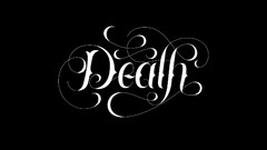 Death black and white Typography black background calligraphy 