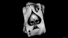 Death Cards black background skulls artistic ace of spades 