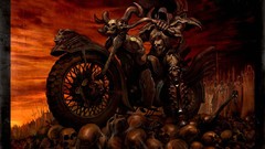 Death hell evil scary skulls motorbikes