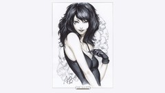 Death woman skulls black hair Artgerm