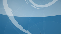 Debian light blue background