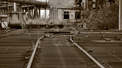 Decay Industrial railroad tracks