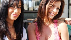 Denise milani cleavage huge boobs pink tops