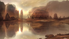 Deserts hills artwork lakes