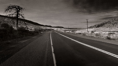 Deserts roads monochrome