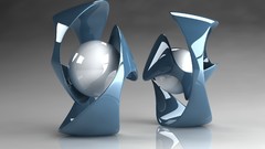 Design abstract 3d sculptures digital art cgi