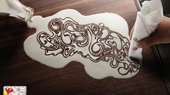 Design advertisement milk calligraphy artwork