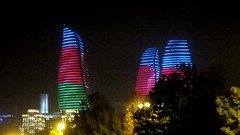 Design architecture buildings Baku Azerbaijan futuristic flame 