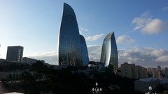Design architecture buildings Baku Azerbaijan futuristic flame 