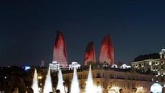 Design architecture buildings Baku Azerbaijan futuristic flame 