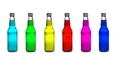 Design fluid bottles multicolor