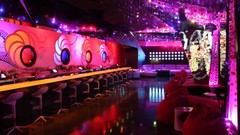 Design interior neon lighting lounge bar architecture 