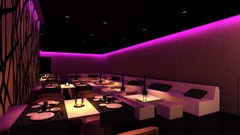 Design neon lighting lounge bar architecture night club Torino