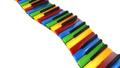 Design piano multicolor rainbows