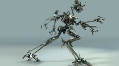 Design robot metal digital art Simple Background