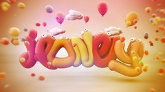 Design Typography worms Balloons lacza
