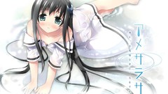 Design wet blush long hair barefoot green eyes brunettes cuffs