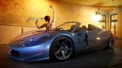 Design woman cars Ferrari redheads concept cars digital art