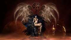 Design woman wings Dragons drawings queen brunettes digital art 