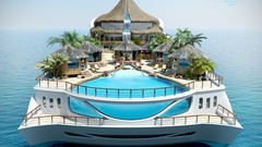 Design Yachts Boats 3d luxury Tropical Island luxury boats