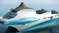 Design Yachts Boats 3d luxury Tropical Island luxury boats
