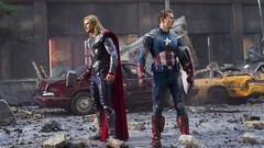 Destruction Chris Evans chris hemsworth thor superheroes 