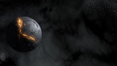 Destruction crack planets outer space