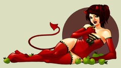 Devil girl Simple Background