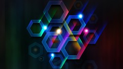 Diagonal hexagons bokeh digital art
