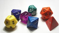 Dice colorful numbers abstract