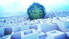 digital art 3d render cgi Sphere 3D Blocks abstract 3D Abstract