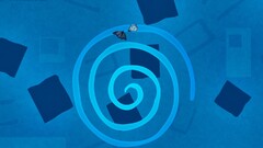 digital art abstract butterfly shapes lines spiral blue