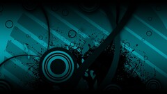 digital art abstract lines circle shapes teal