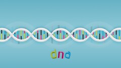 digital art blue background Simple Background DNA