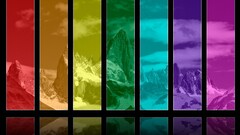 digital art colorful collage reflection nature