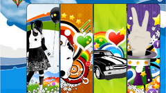 digital art colorful hot air balloons Women Car collage balloon