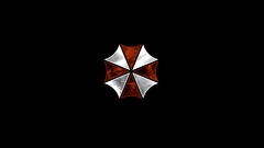 digital art dark Minimalism black background Resident Evil logo