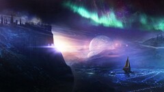 digital art Desktopography sky landscape artwork night