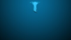 digital art Minimalism underwater blue water artwork simple